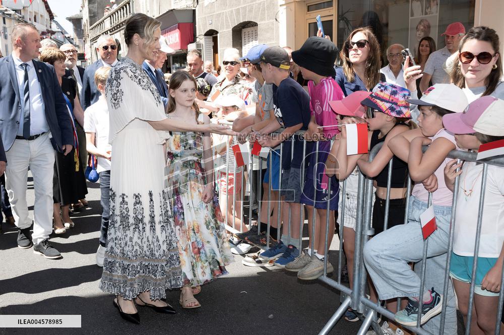 NO TABLOIDS WEB & PRINT - Princely Family of Monaco in Visit in Auvergne