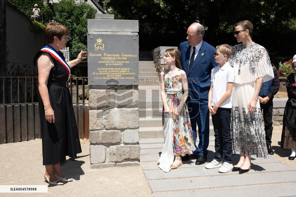 NO TABLOIDS WEB & PRINT - Princely Family of Monaco in Visit in Auvergne