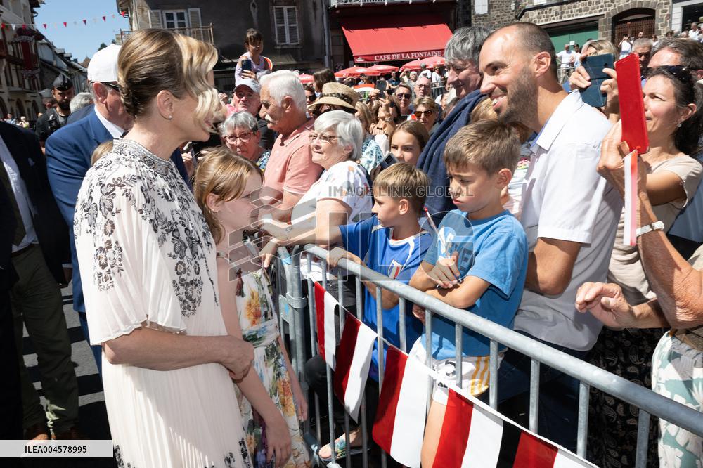 NO TABLOIDS WEB & PRINT - Princely Family of Monaco in Visit in Auvergne