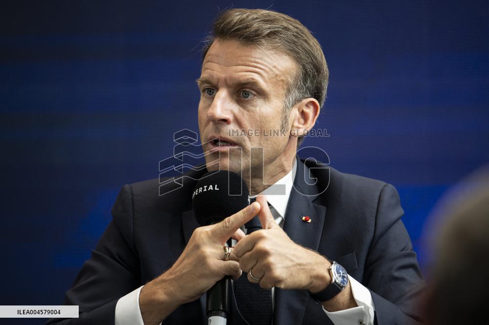 President Macron At AI Summit At Imperial College - London