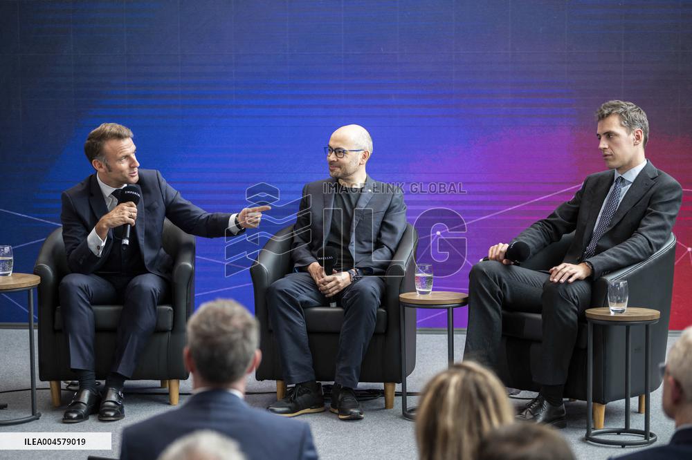 President Macron At AI Summit At Imperial College - London