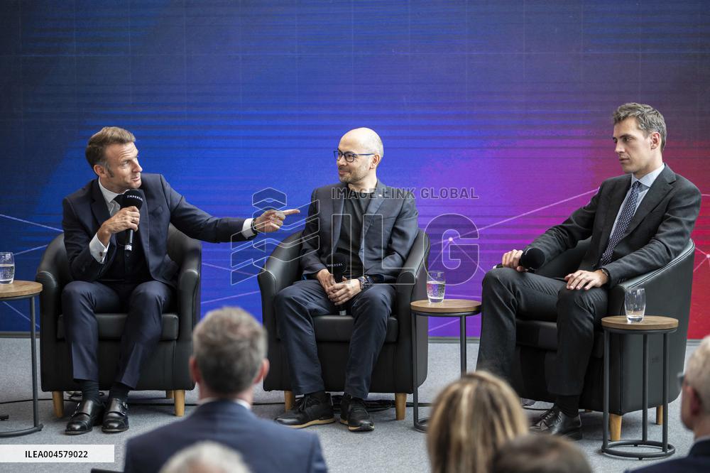 President Macron At AI Summit At Imperial College - London