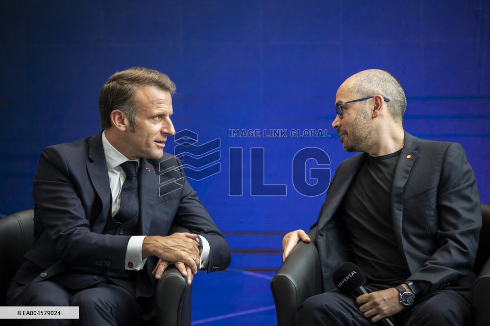 President Macron At AI Summit At Imperial College - London