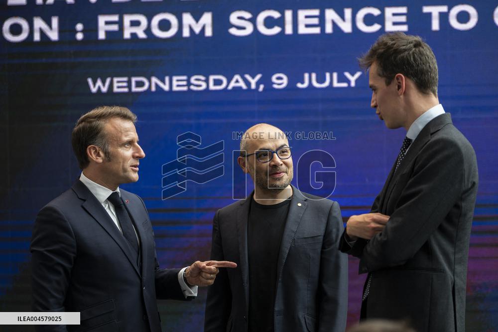 President Macron At AI Summit At Imperial College - London