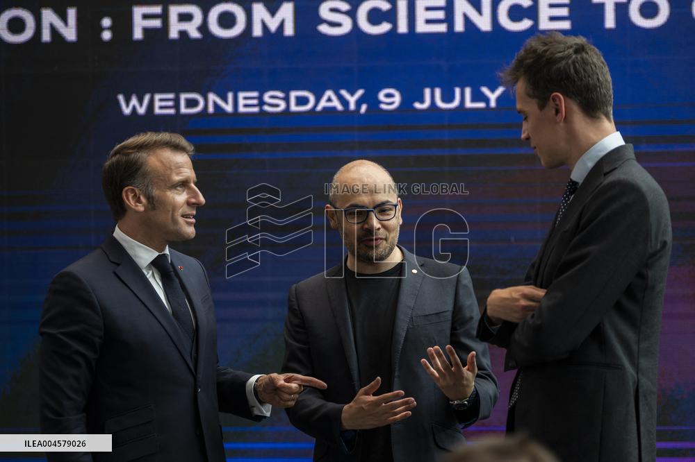 President Macron At AI Summit At Imperial College - London