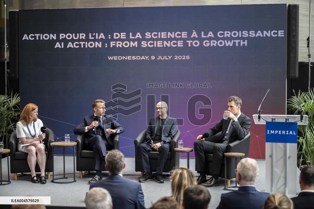 President Macron At AI Summit At Imperial College - London