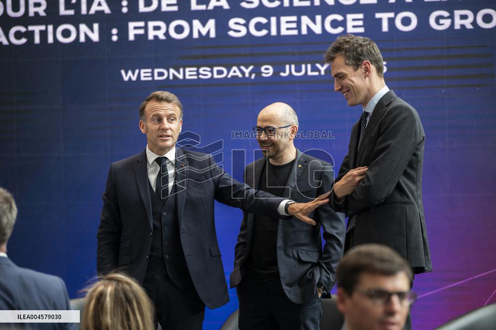 President Macron At AI Summit At Imperial College - London