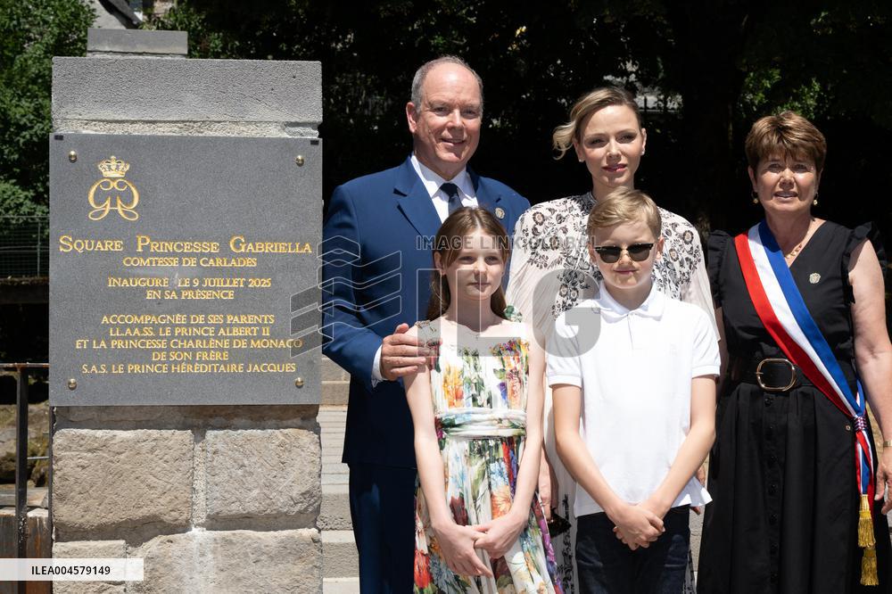 NO TABLOIDS WEB & PRINT - Princely Family of Monaco in Visit in Auvergne