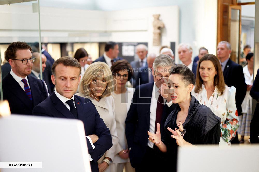 Macron Visits British Museum - London