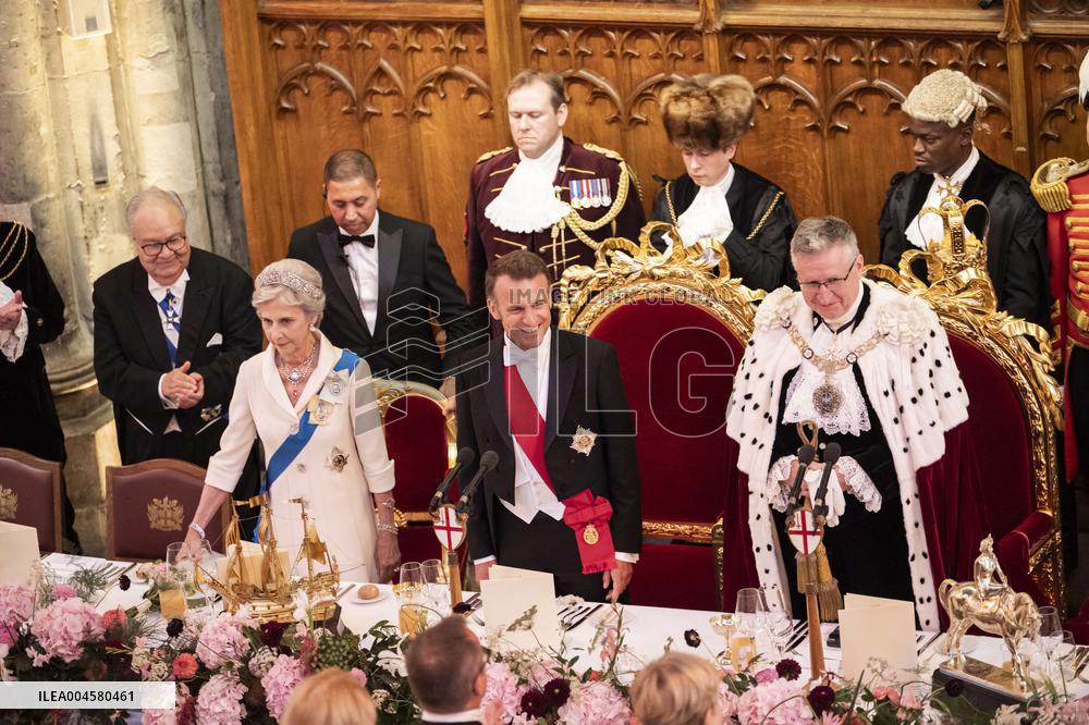 French President at Banquet At Guildhall - London