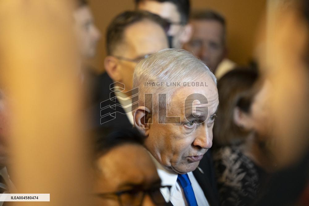 Prime Minister Benjamin Netanyhu of Israel visits the Senate