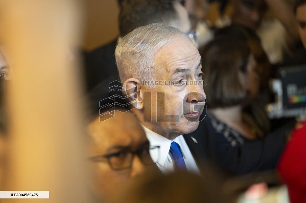 Prime Minister Benjamin Netanyhu of Israel visits the Senate