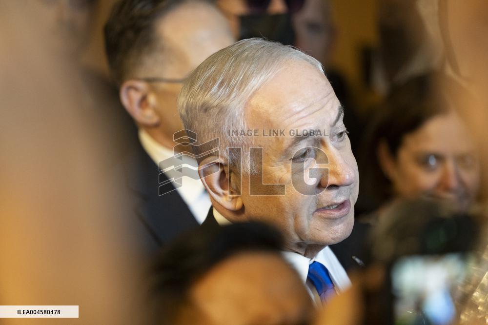 Prime Minister Benjamin Netanyhu of Israel visits the Senate