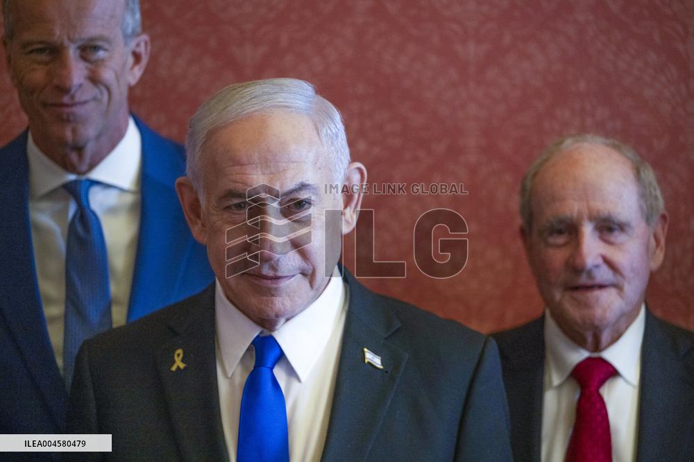 Prime Minister Benjamin Netanyhu of Israel visits the Senate
