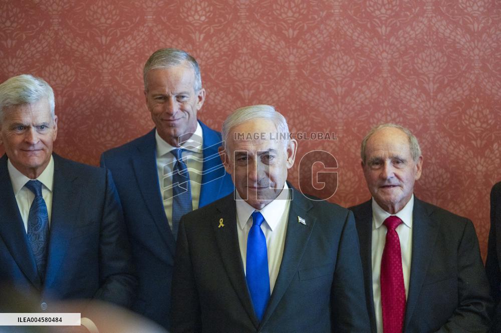 Prime Minister Benjamin Netanyhu of Israel visits the Senate