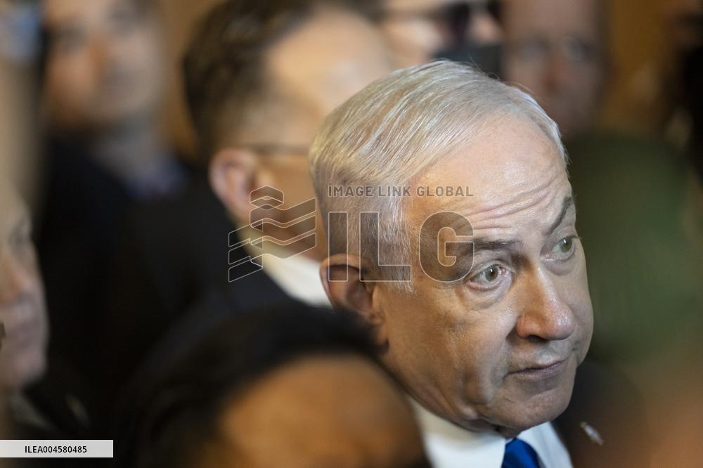 Prime Minister Benjamin Netanyhu of Israel visits the Senate
