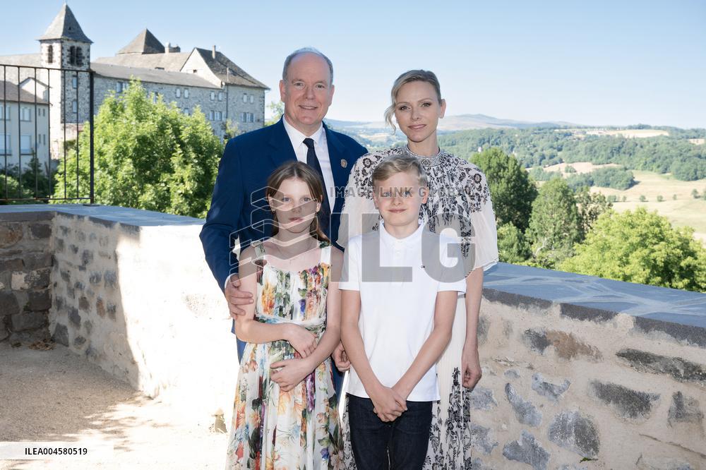 NO TABLOIDS WEB & PRINT - Princely Family of Monaco in Visit  - Mur de Barrez