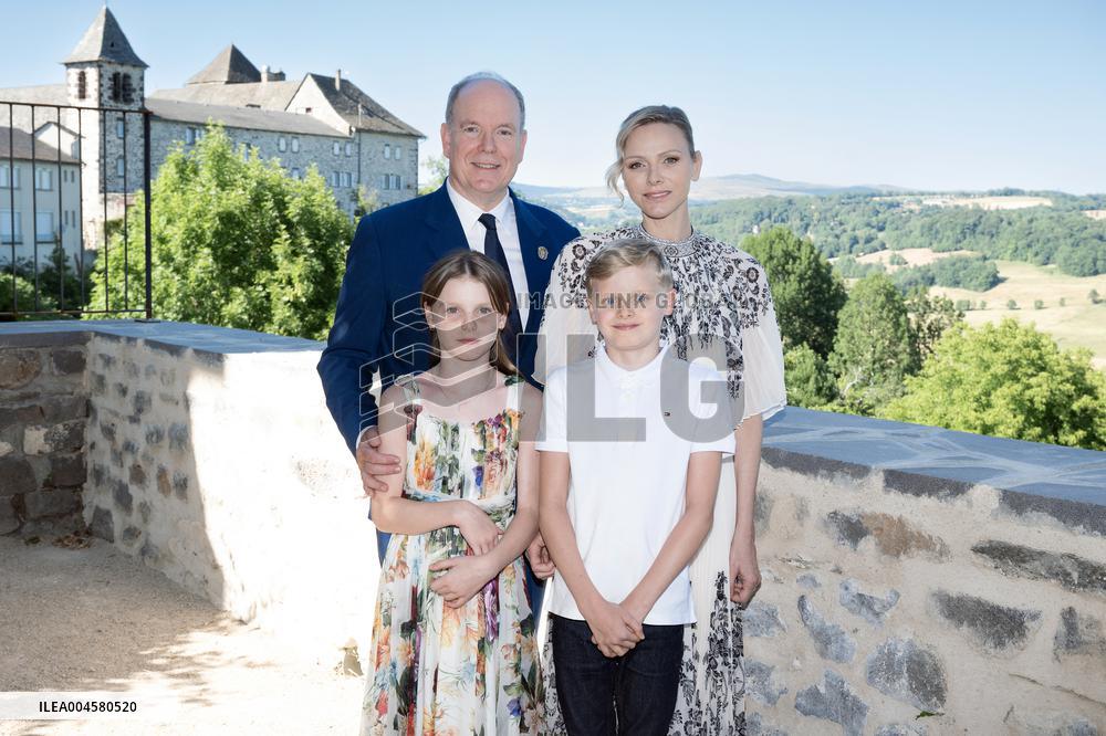 NO TABLOIDS WEB & PRINT - Princely Family of Monaco in Visit  - Mur de Barrez