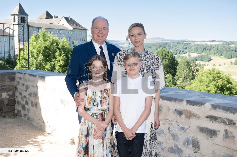 NO TABLOIDS WEB & PRINT - Princely Family of Monaco in Visit  - Mur de Barrez