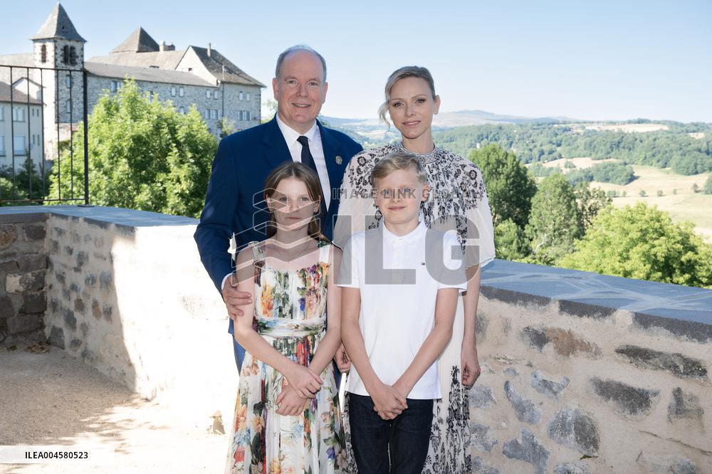 NO TABLOIDS WEB & PRINT - Princely Family of Monaco in Visit  - Mur de Barrez