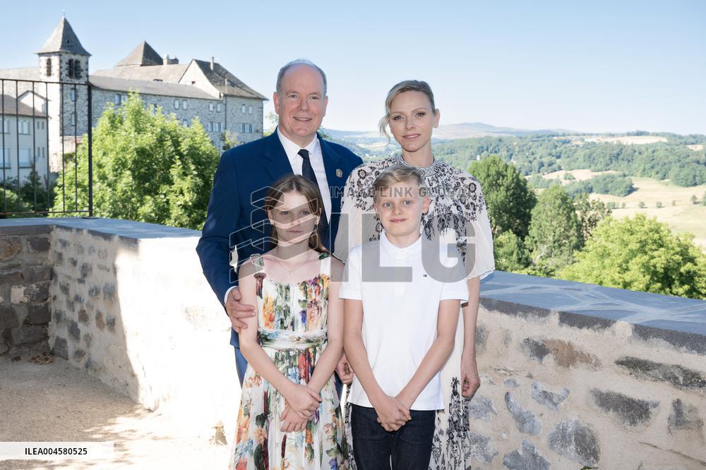 NO TABLOIDS WEB & PRINT - Princely Family of Monaco in Visit  - Mur de Barrez