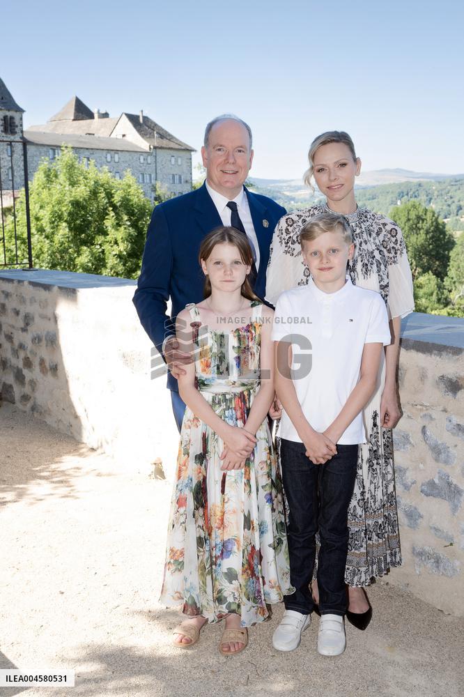 NO TABLOIDS WEB & PRINT - Princely Family of Monaco in Visit  - Mur de Barrez