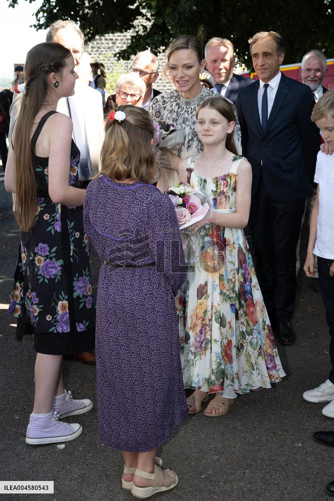 NO TABLOIDS WEB & PRINT - Princely Family of Monaco in Visit  - Mur de Barrez