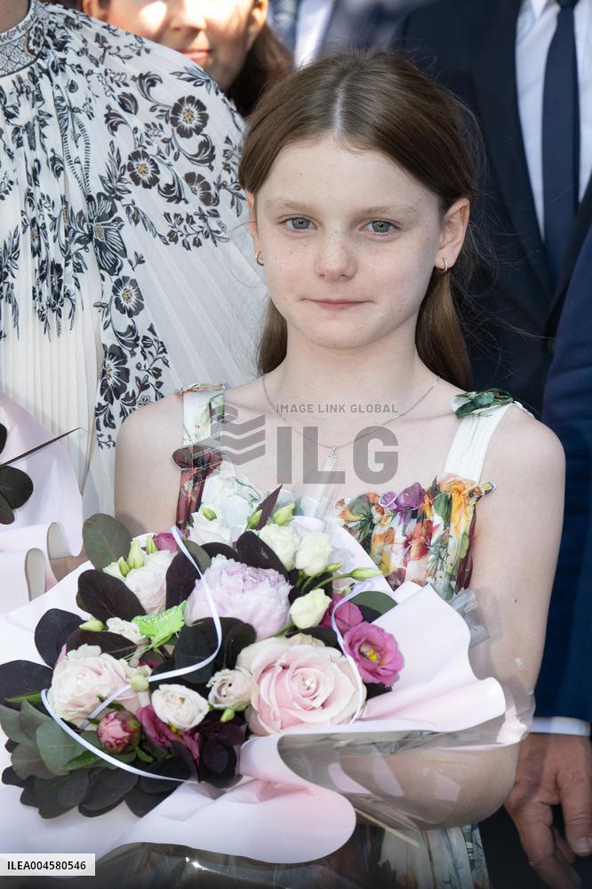 NO TABLOIDS WEB & PRINT - Princely Family of Monaco in Visit  - Mur de Barrez