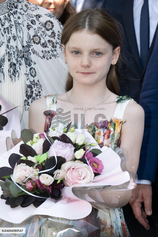 NO TABLOIDS WEB & PRINT - Princely Family of Monaco in Visit  - Mur de Barrez