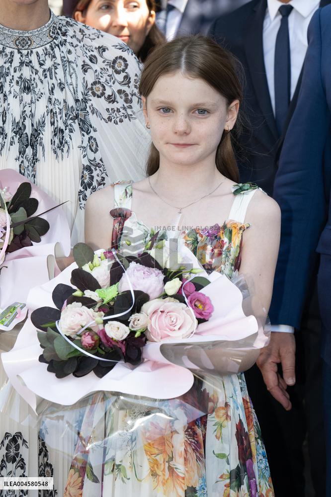 NO TABLOIDS WEB & PRINT - Princely Family of Monaco in Visit  - Mur de Barrez