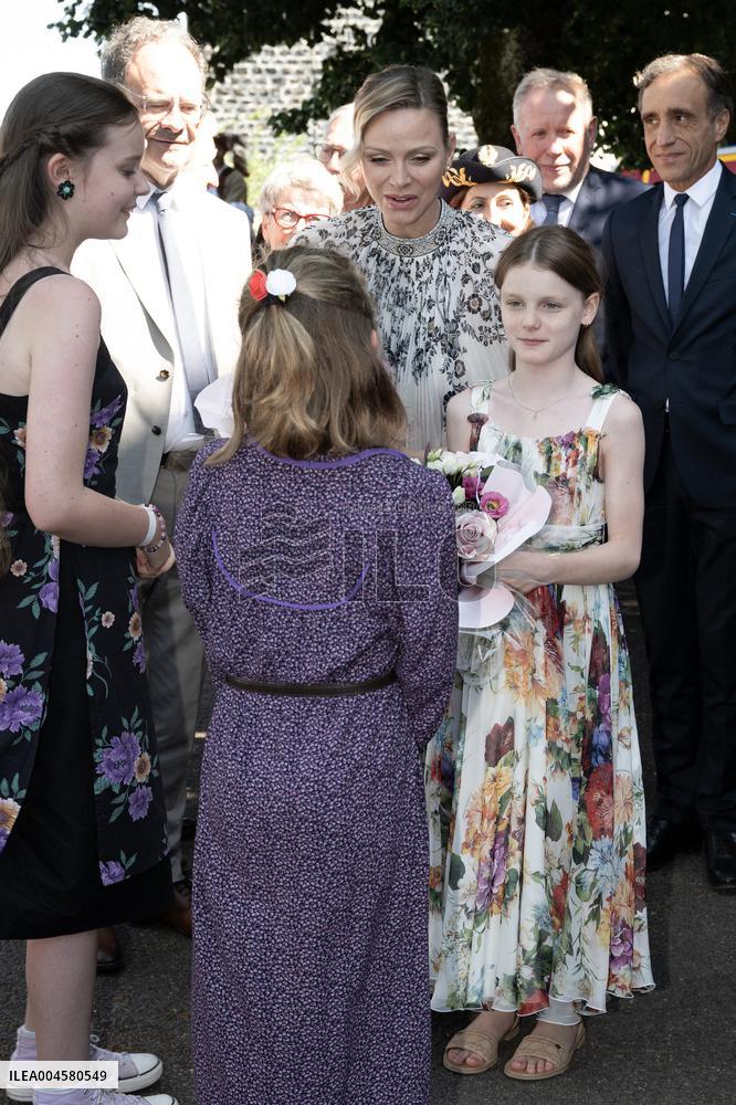 NO TABLOIDS WEB & PRINT - Princely Family of Monaco in Visit  - Mur de Barrez