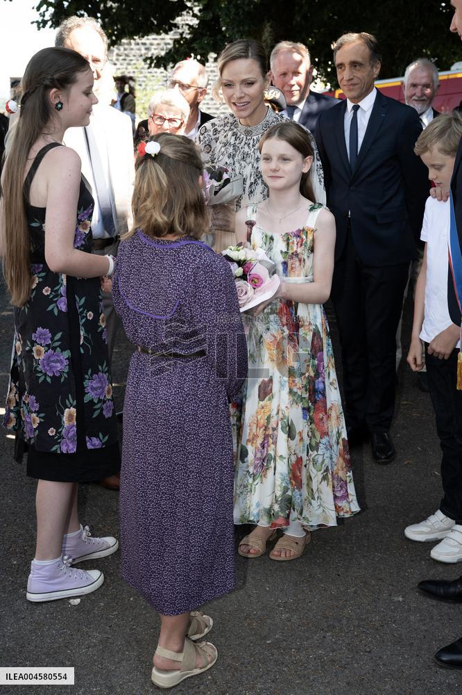 NO TABLOIDS WEB & PRINT - Princely Family of Monaco in Visit  - Mur de Barrez