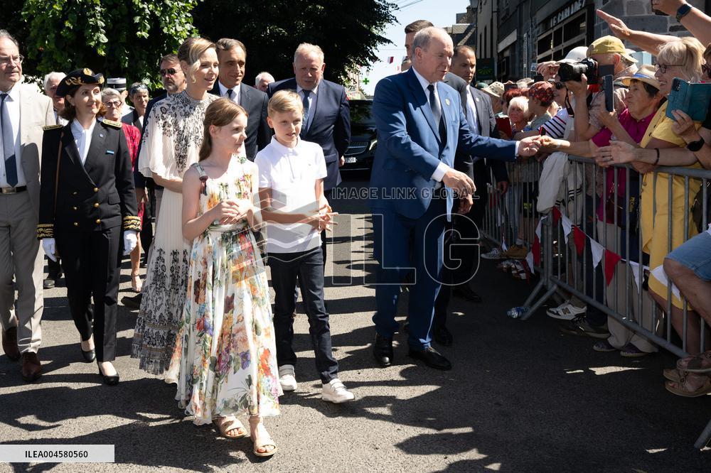 NO TABLOIDS WEB & PRINT - Princely Family of Monaco in Visit  - Mur de Barrez