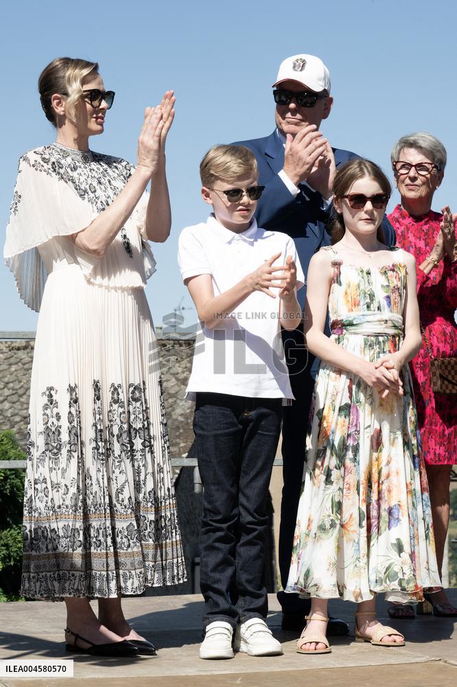 NO TABLOIDS WEB & PRINT - Princely Family of Monaco in Visit  - Mur de Barrez