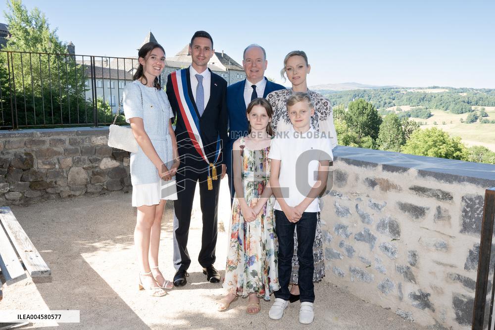 NO TABLOIDS WEB & PRINT - Princely Family of Monaco in Visit  - Mur de Barrez