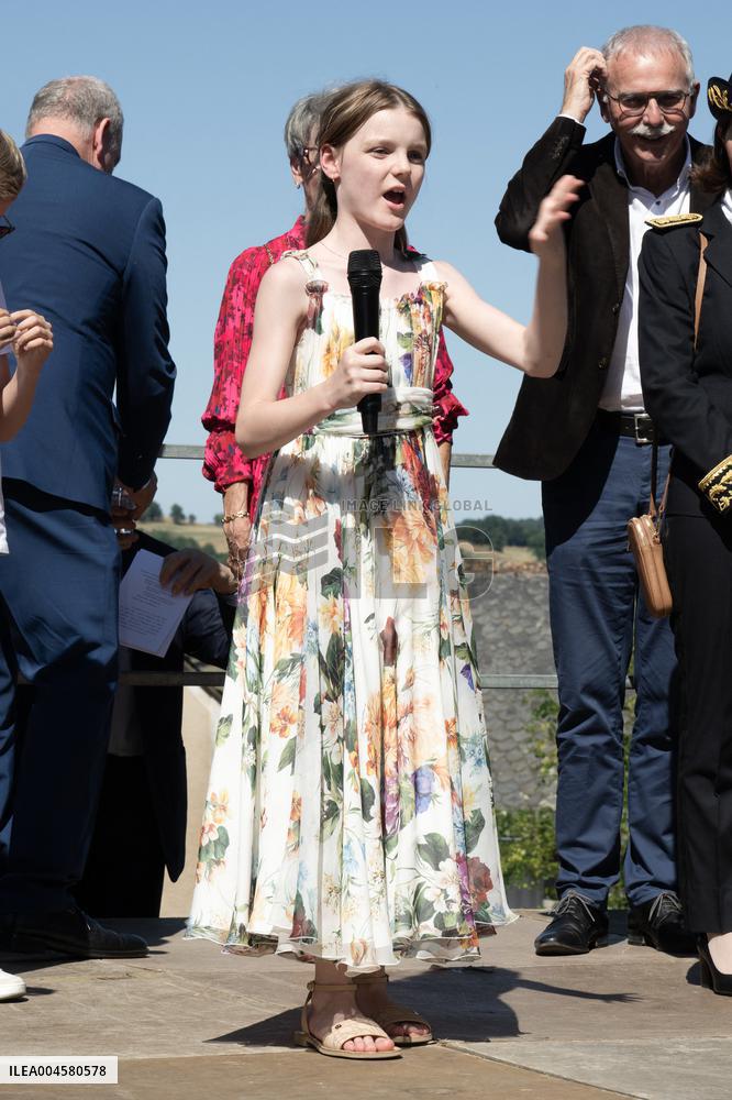 NO TABLOIDS WEB & PRINT - Princely Family of Monaco in Visit  - Mur de Barrez