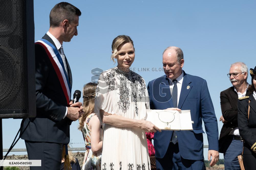 NO TABLOIDS WEB & PRINT - Princely Family of Monaco in Visit  - Mur de Barrez