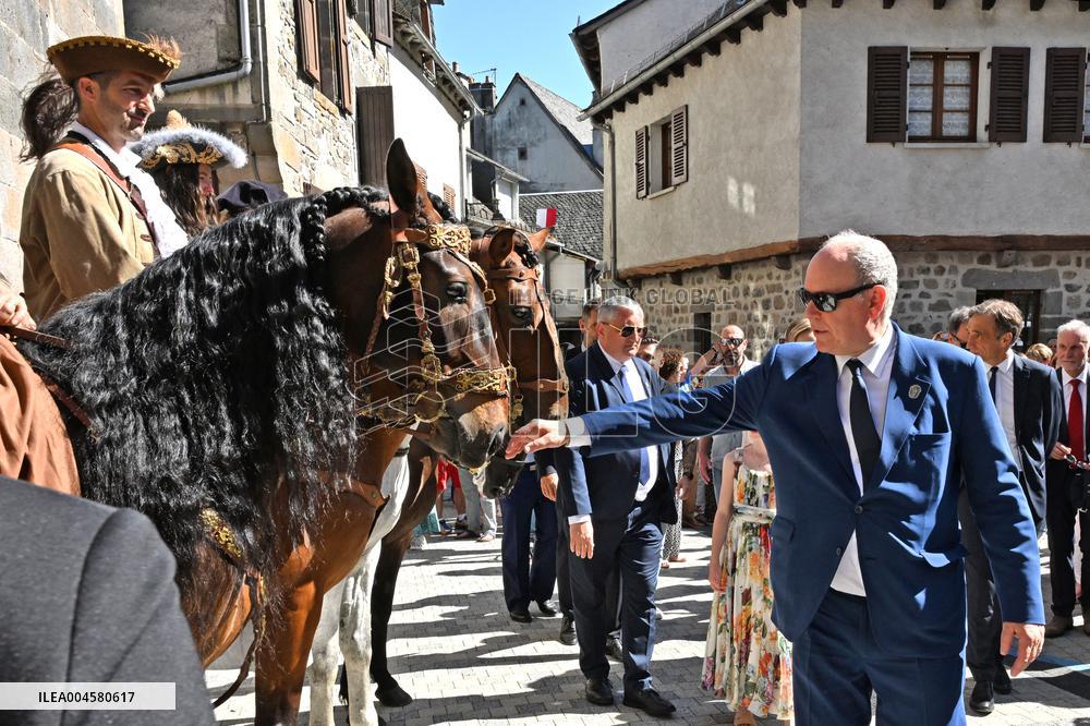 NO TABLOIDS WEB & PRINT - Princely Family of Monaco in Visit -Mur de Barrez
