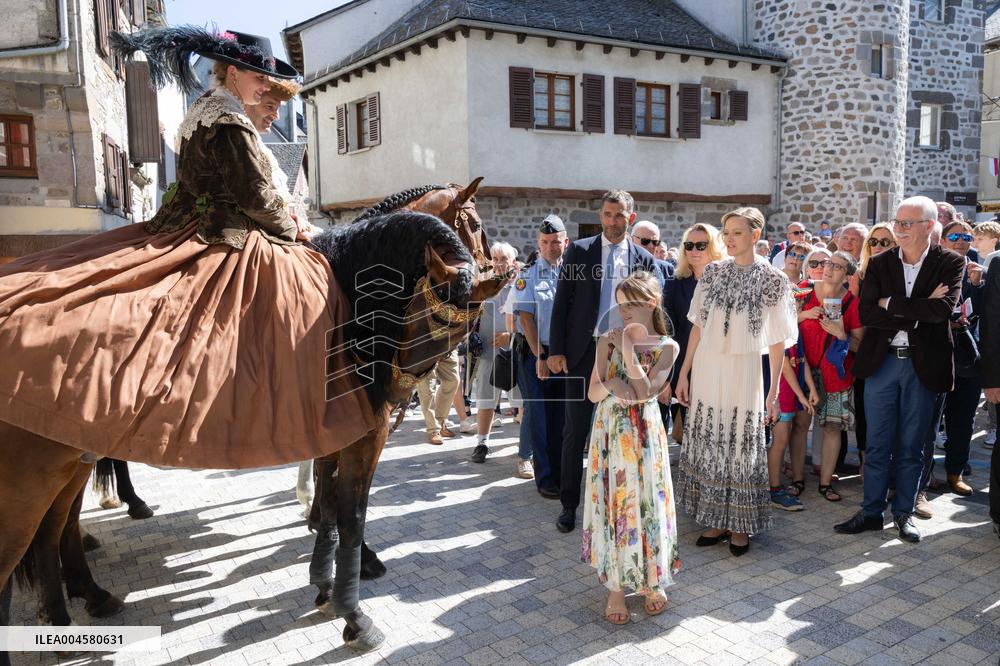 NO TABLOIDS WEB & PRINT - Princely Family of Monaco in Visit -Mur de Barrez