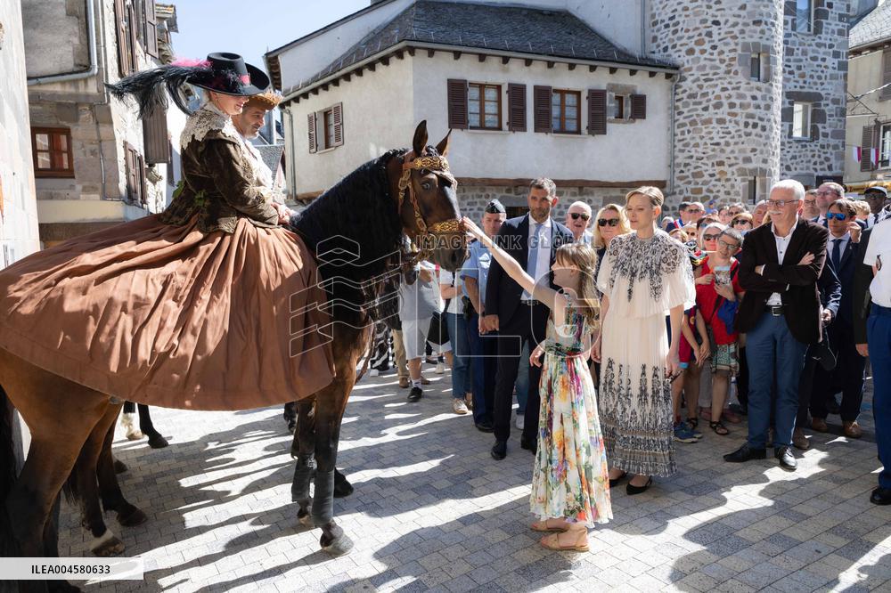 NO TABLOIDS WEB & PRINT - Princely Family of Monaco in Visit -Mur de Barrez