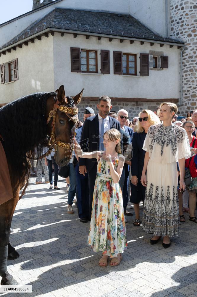NO TABLOIDS WEB & PRINT - Princely Family of Monaco in Visit -Mur de Barrez