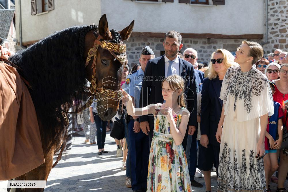 NO TABLOIDS WEB & PRINT - Princely Family of Monaco in Visit -Mur de Barrez