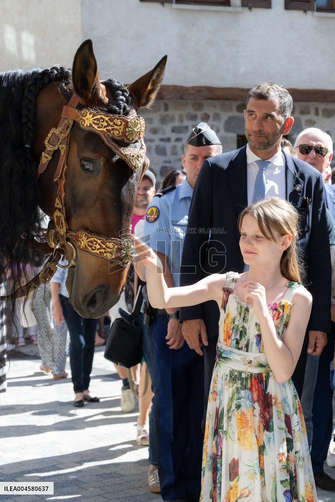 NO TABLOIDS WEB & PRINT - Princely Family of Monaco in Visit -Mur de Barrez