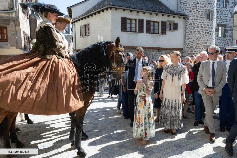 NO TABLOIDS WEB & PRINT - Princely Family of Monaco in Visit -Mur de Barrez