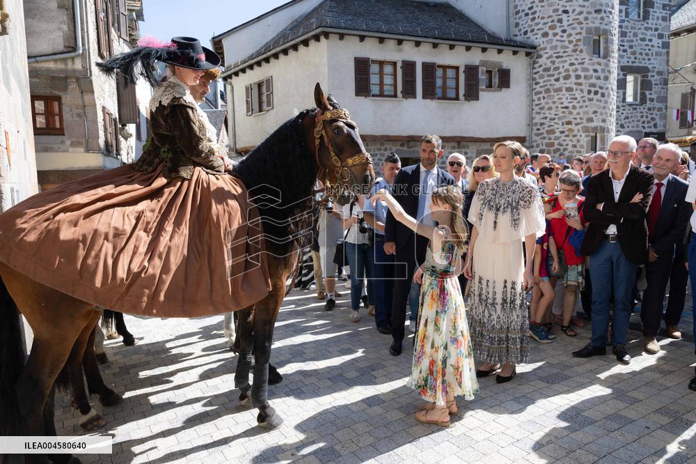 NO TABLOIDS WEB & PRINT - Princely Family of Monaco in Visit -Mur de Barrez