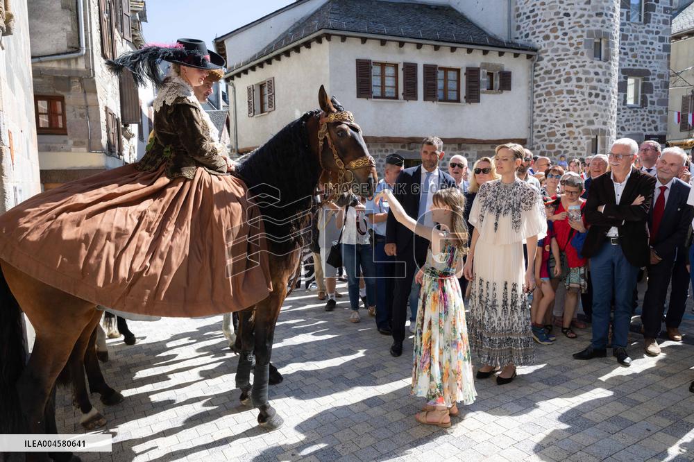 NO TABLOIDS WEB & PRINT - Princely Family of Monaco in Visit -Mur de Barrez