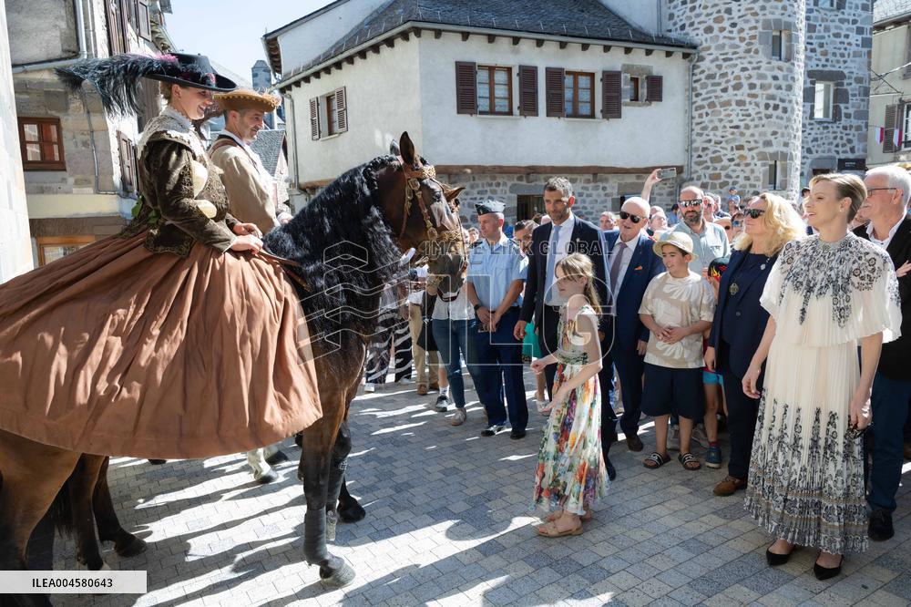 NO TABLOIDS WEB & PRINT - Princely Family of Monaco in Visit -Mur de Barrez