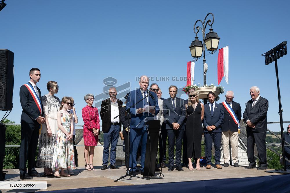 NO TABLOIDS WEB & PRINT - Princely Family of Monaco in Visit  - Mur de Barrez