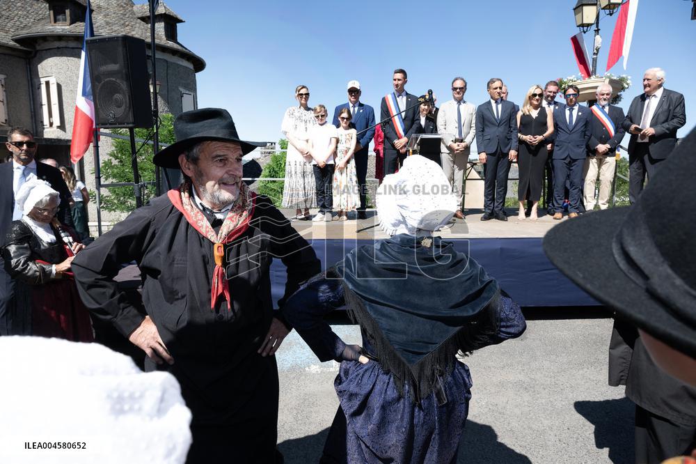 NO TABLOIDS WEB & PRINT - Princely Family of Monaco in Visit  - Mur de Barrez