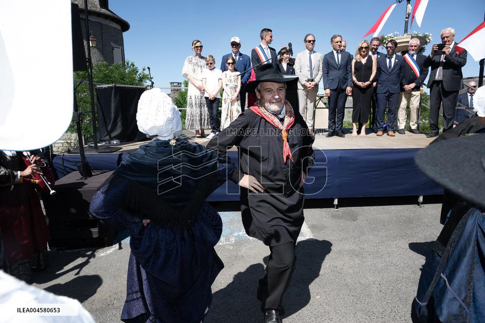 NO TABLOIDS WEB & PRINT - Princely Family of Monaco in Visit  - Mur de Barrez